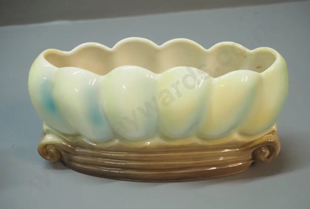 Crown Lynn vase marked '2078' and 'New Zealand' H-130 L-250 and a Titian Ware small trough Image 1++