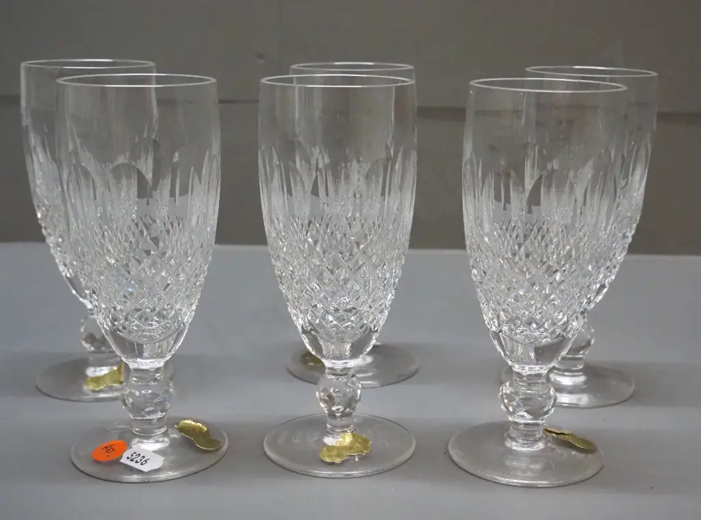 6 Waterford cut crystal Colleen pattern glasses - champagne H-150 Image 1++