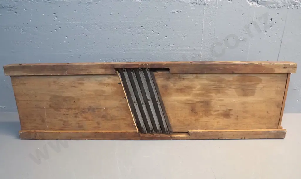 vintage timber sauerkraut / cabbage slicer - a few minor chips to wood H-180 L-1100 W-310 Image 1++