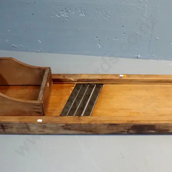 vintage timber sauerkraut / cabbage slicer - a few minor chips to wood H-180 L-1100 W-310