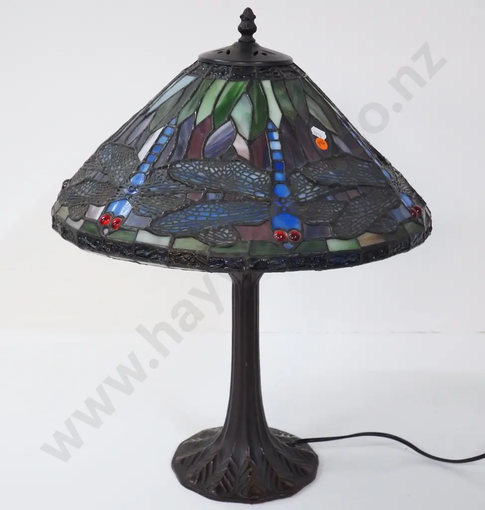reproduction large Tiffany style dragonfly motif leadlight lamp H-540 D-560 Image 1++