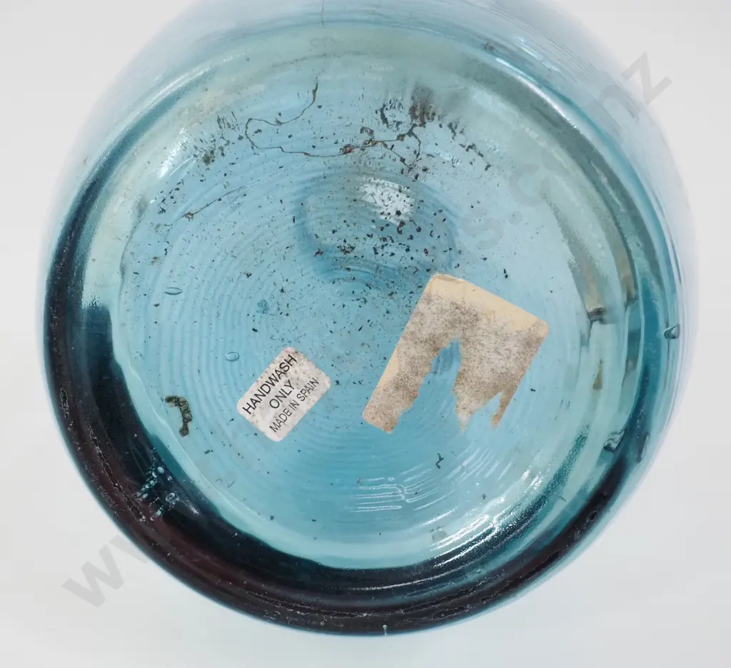 large heavy art glass stoppered bottle H-540 D-180 at widest Image 1++