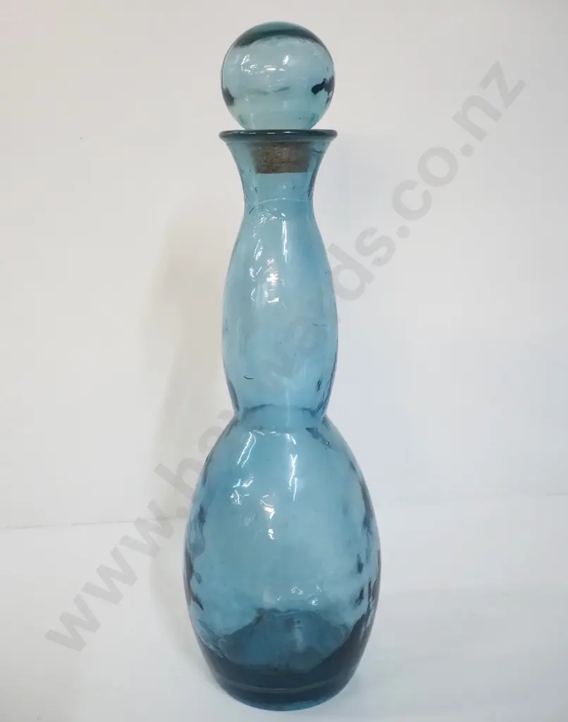 large heavy art glass stoppered bottle H-540 D-180 at widest Image 1++