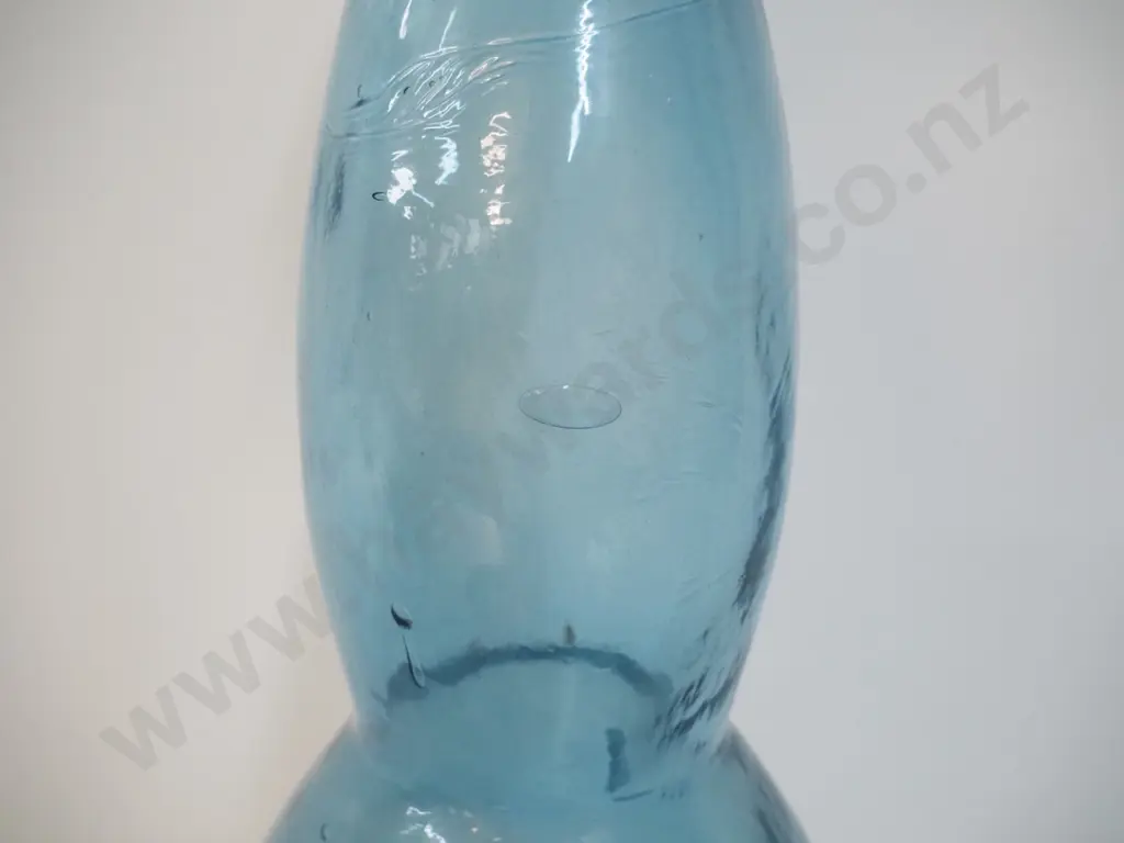 large heavy art glass stoppered bottle H-540 D-180 at widest Image 1++
