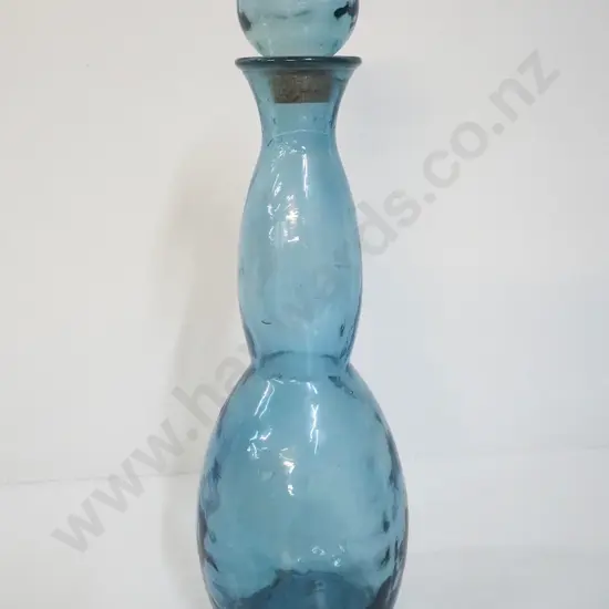 large heavy art glass stoppered bottle H-540 D-180 at widest