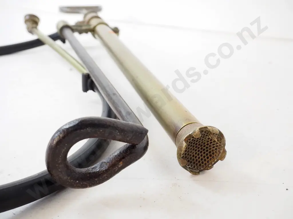 vintage brass water pump with rubber hose - wand separated L-600, wand is L-320 Image 1++