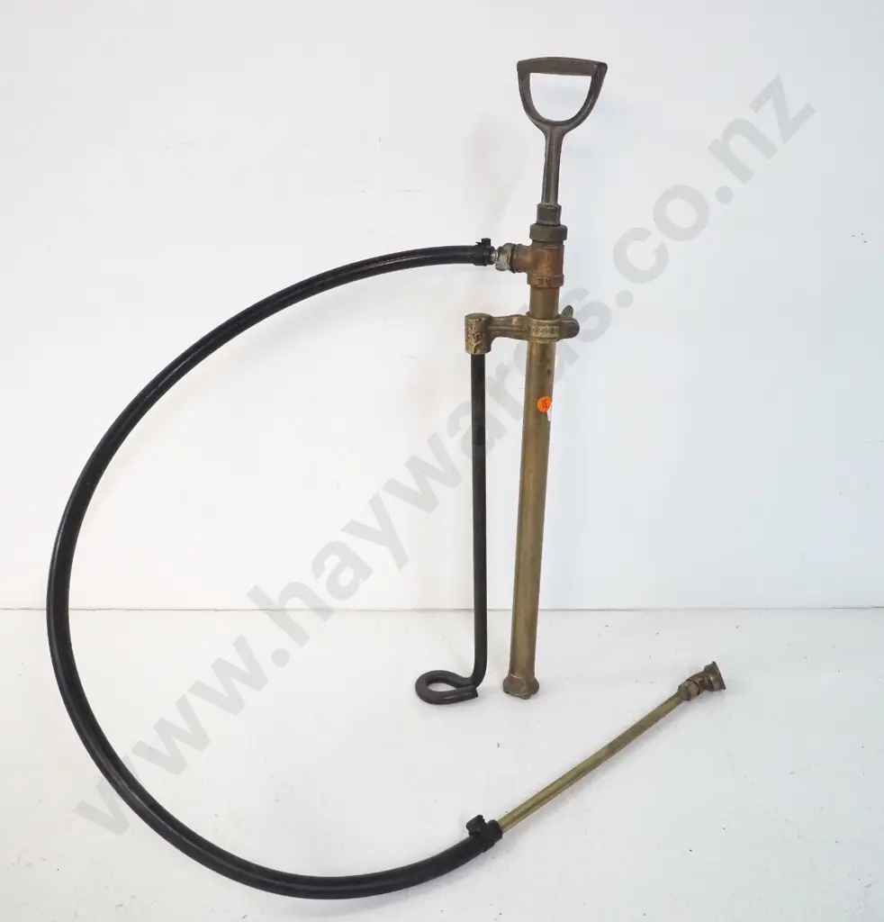 vintage brass water pump with rubber hose - wand separated L-600, wand is L-320 Image 1++