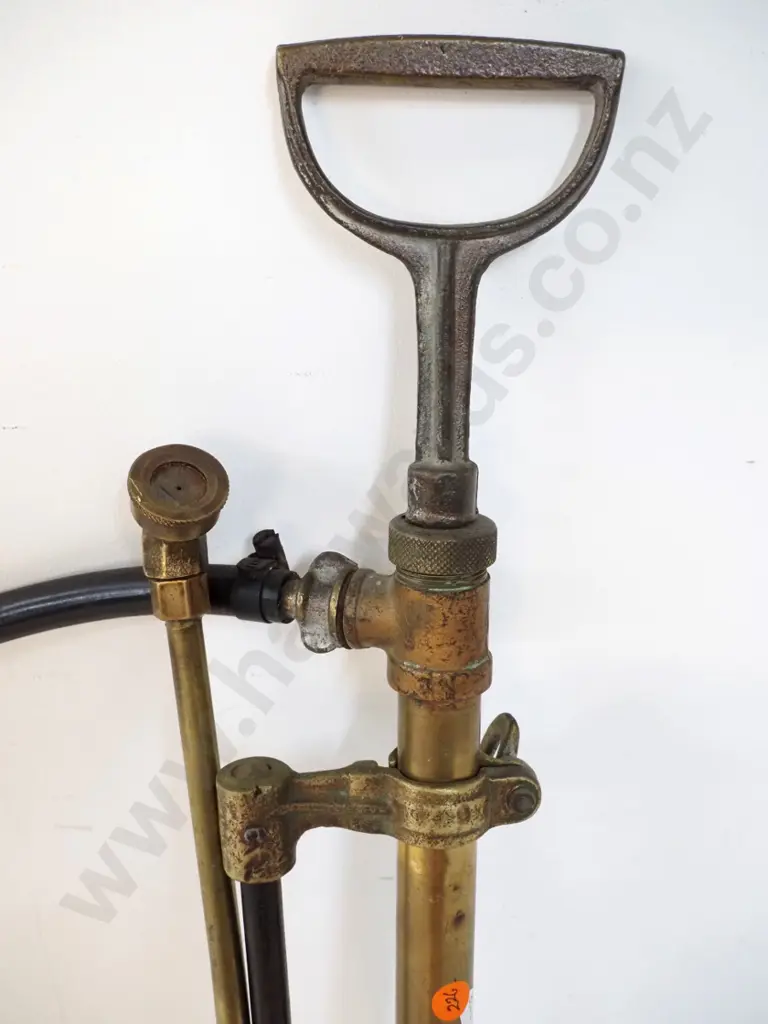 vintage brass water pump with rubber hose - wand separated L-600, wand is L-320 Image 1++
