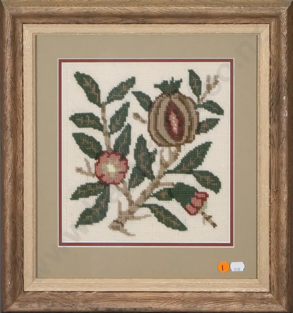 gilt framed needlework - flowers H-215 W-205 Image 1++