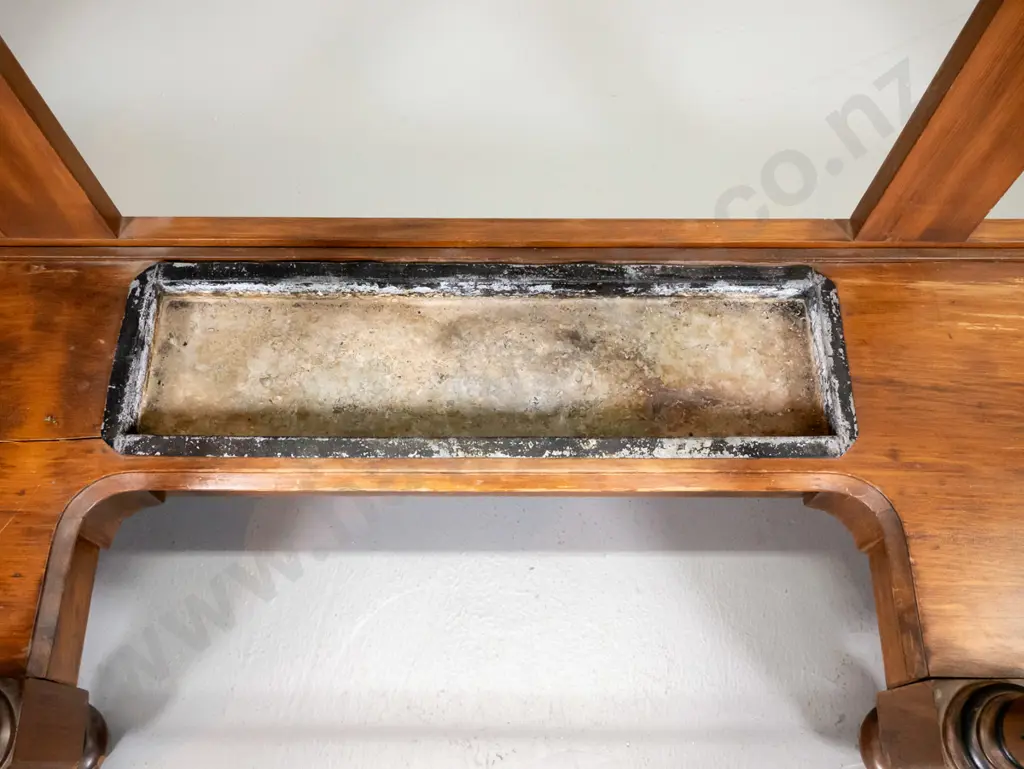 solid timber (beech?) hall table / stand with large umbrella stand w/ trays - some splitting, polish needs work Image 1++