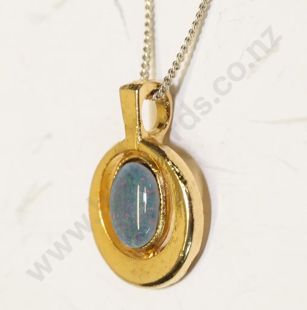 opal pendant chain stamped 925 Image 1++