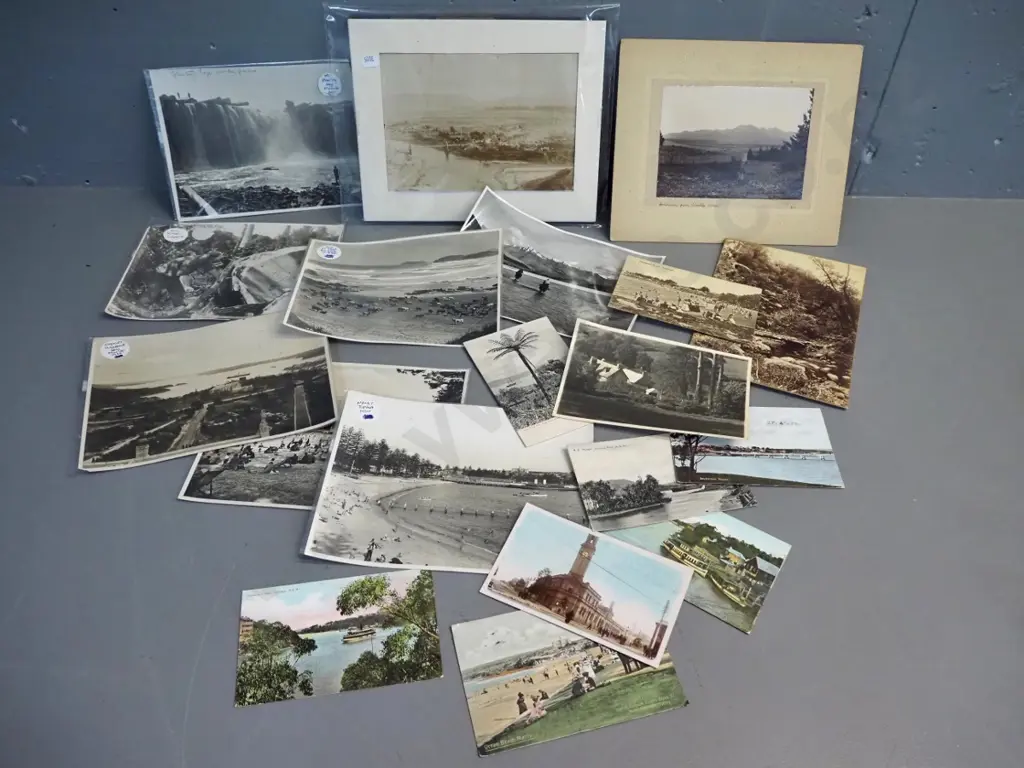 assorted New Zealand and Australia vintage photos and postcards - photos include Hokonui/Gore, Alexandra, kauri logging, Image 1++
