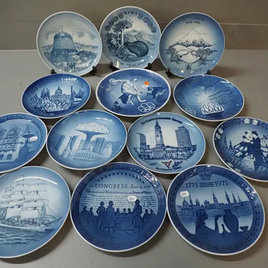 assorted Royal Copenhagen and Bing & Grondahl plates - 3 New Zealand theme, sports events, sailing ship etc.