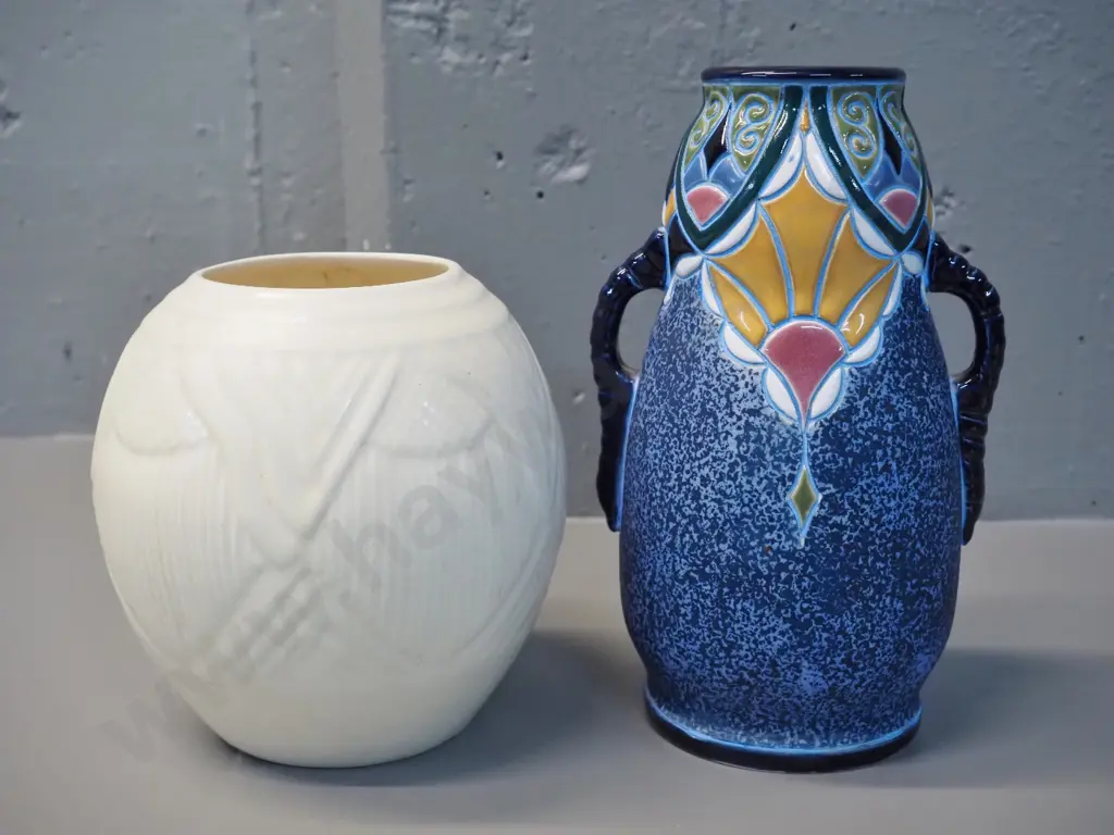 Amphora vase and a Velamour by Spode ball shaped vase H-220 Image 1++