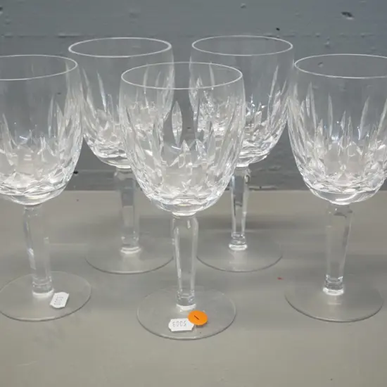 Waterford cut crystal wine glasses - 5 'Kildare' pattern