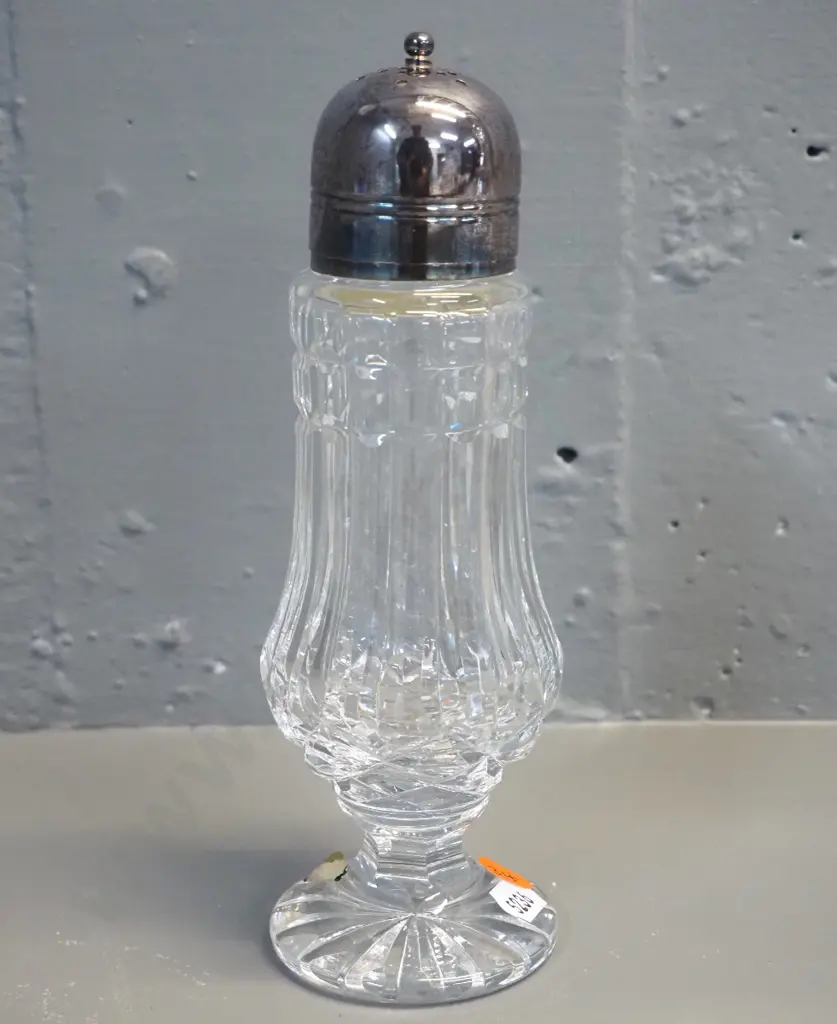 Waterford cut crystal Colleen pattern caster shaker with silver plated top H-195 Image 1++