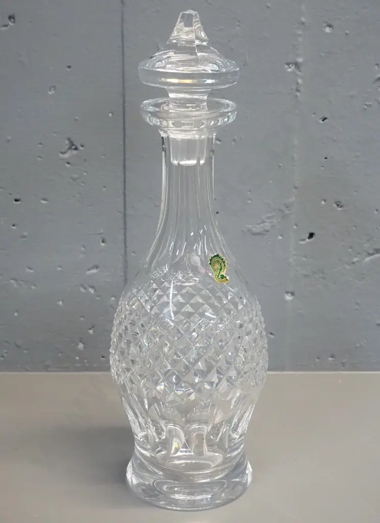 Waterford cut crystal Colleen pattern stoppered decanter H-335 Image 1++
