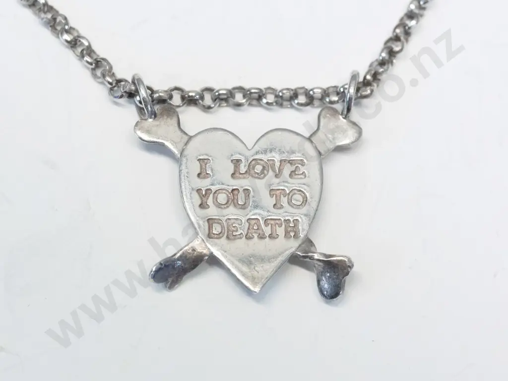 silver necklace stamped stg Image 1++