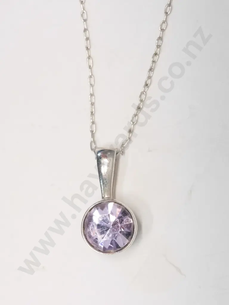 silver amethyst necklace both stamped 925 Image 1++