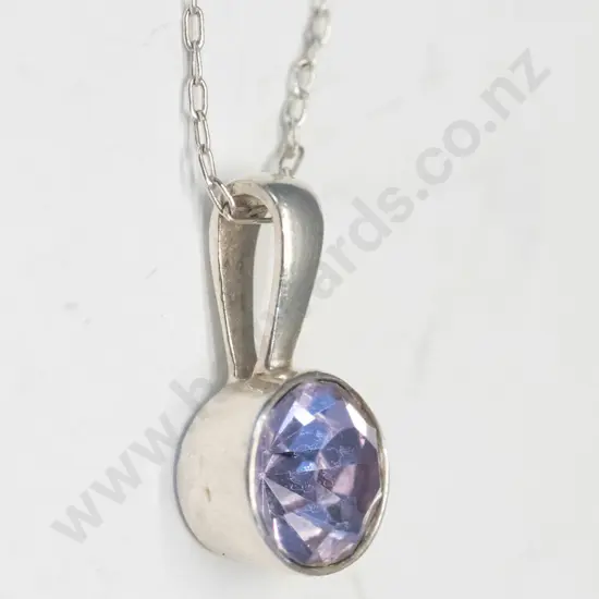 silver amethyst necklace both stamped 925