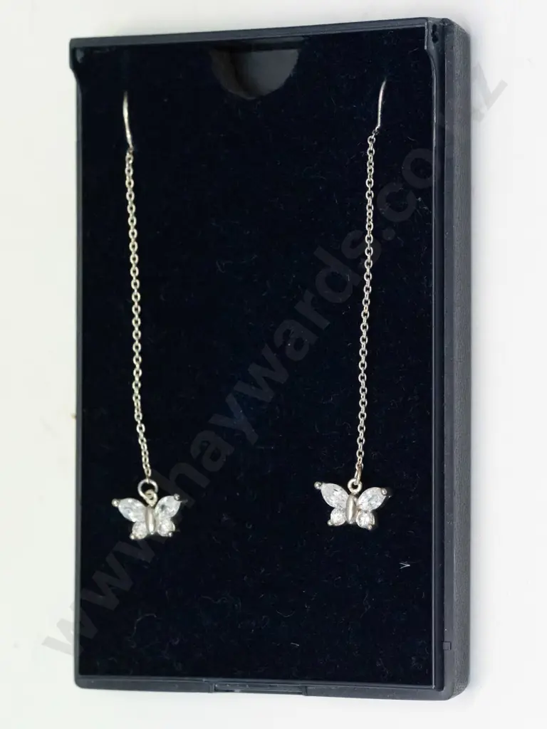 silver butterfly earrings stamped 925 Image 1++