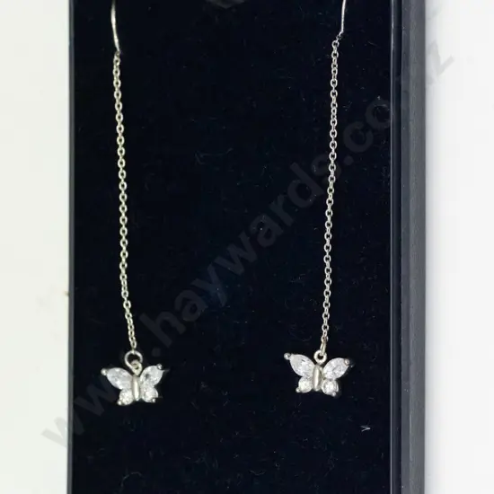 silver butterfly earrings stamped 925