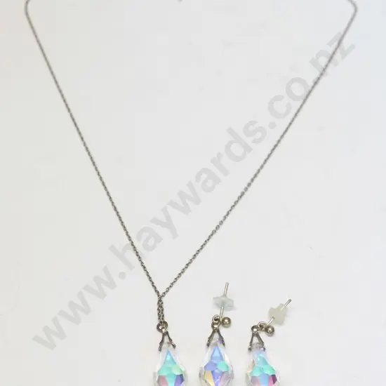 crystal necklace & earrings