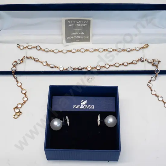 Swarovski necklace / bracelet set  & pair of Swarovski earrings