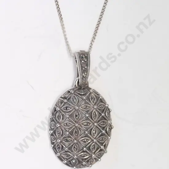 marcasite necklace stamped 925