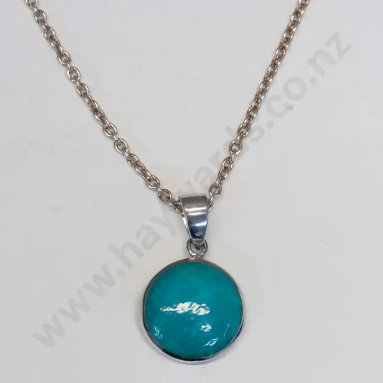 silver turquoise necklace stamped 925