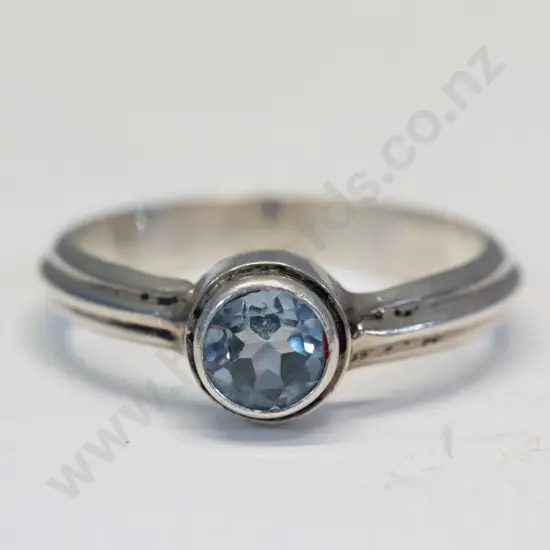 aquamrine ring stamped 925