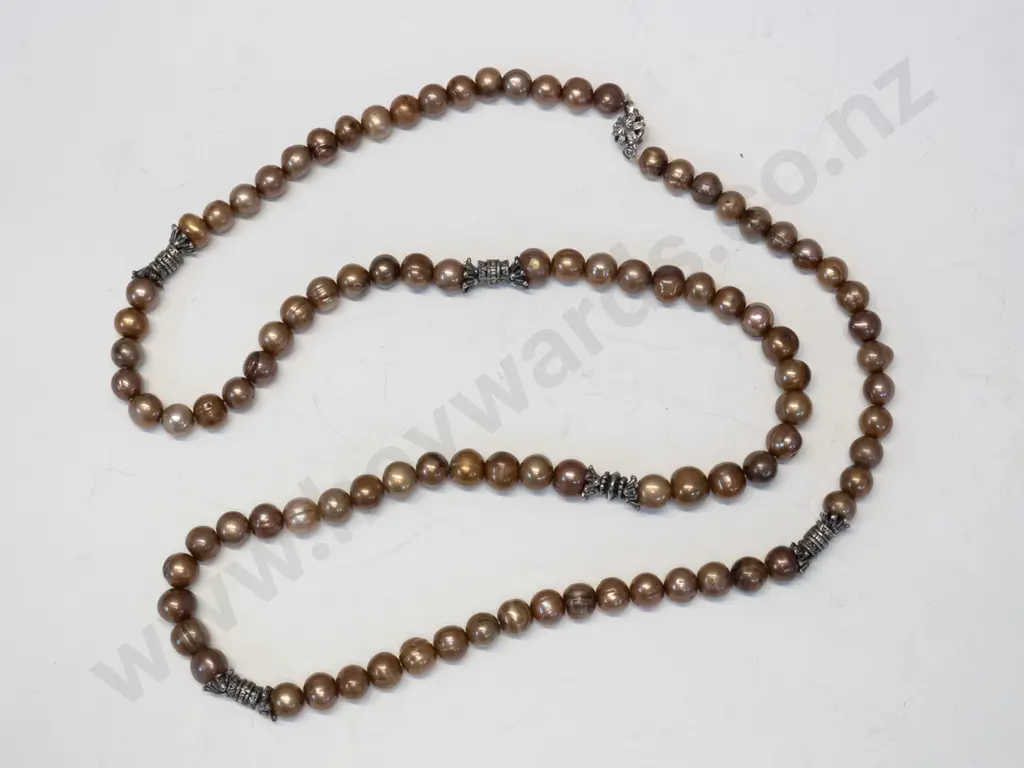 bronze freshwater pearl necklace Image 1++