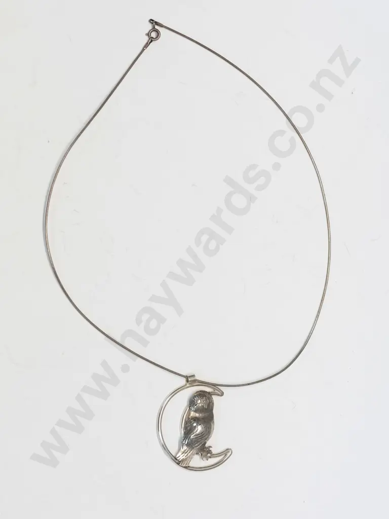 silver owl necklace both stamped Image 1++