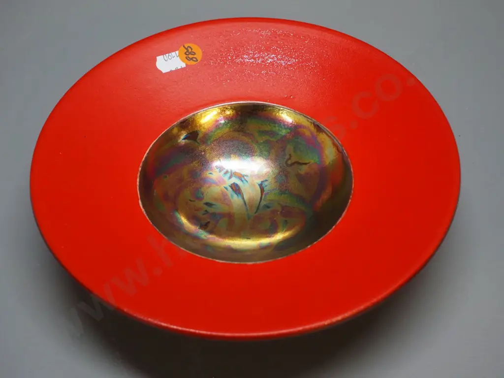 Danny Moorwood studio pottery scarlet and gold bowl D-220 Image 1++