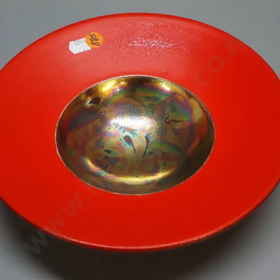 Danny Moorwood studio pottery scarlet and gold bowl D-220