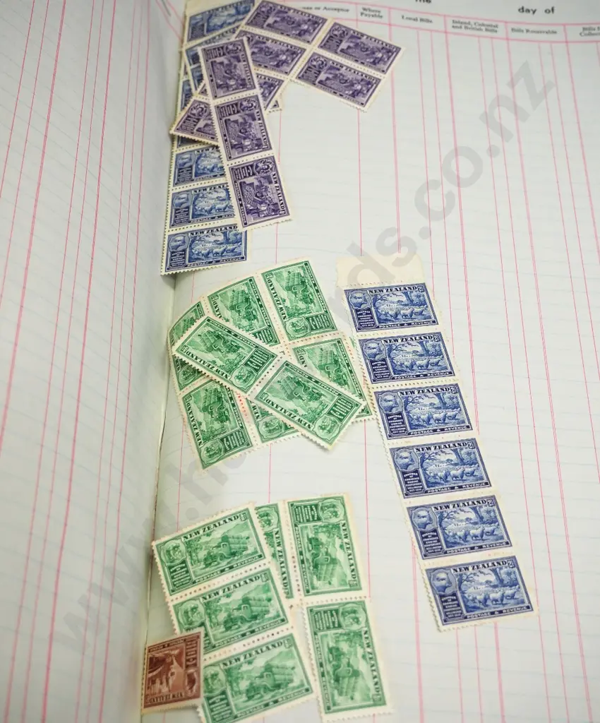 large quantity of New Zealand stamps, 1936-82, unhinged, some almost intact sheets, Health stamps etc. Image 1++
