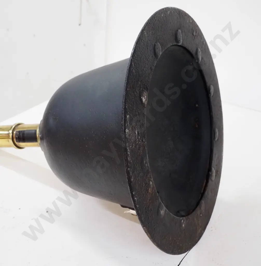 pump with bell-shaped cast iron base, brass fittings, timber handle H-600 D-350 at base Image 1++