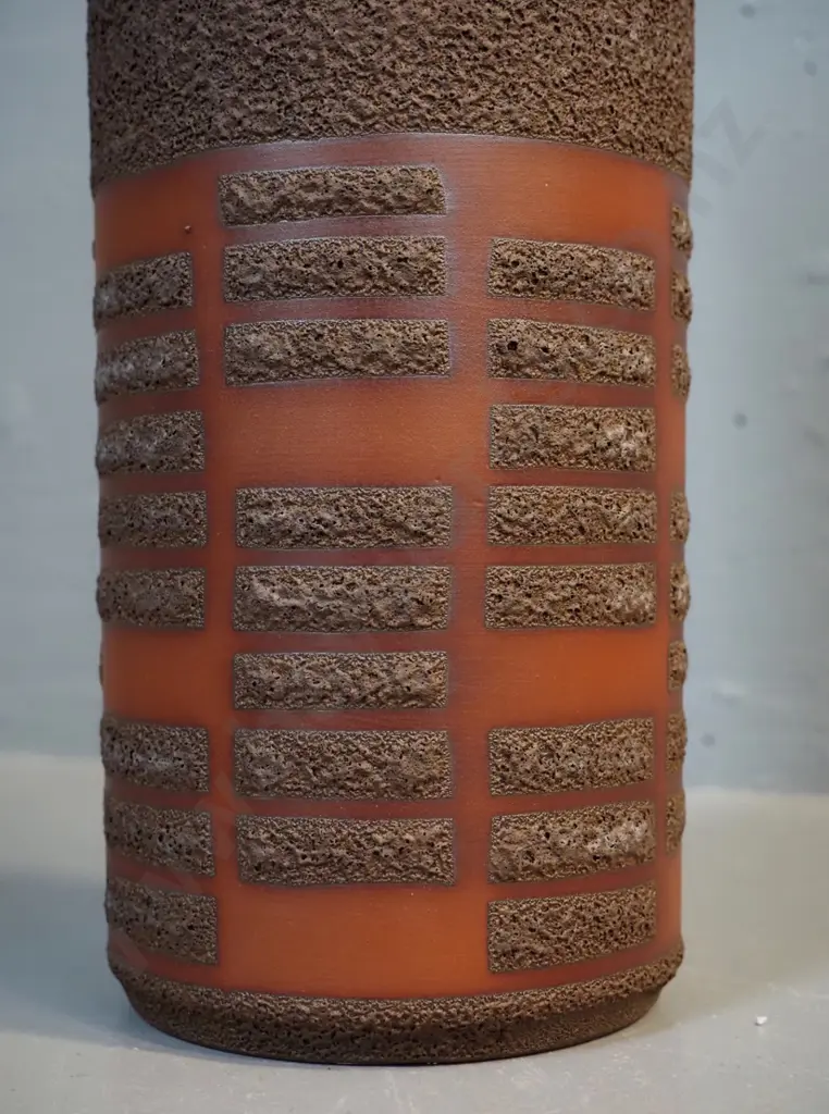 German pottery tall cylindrical vase H-400 Image 1++
