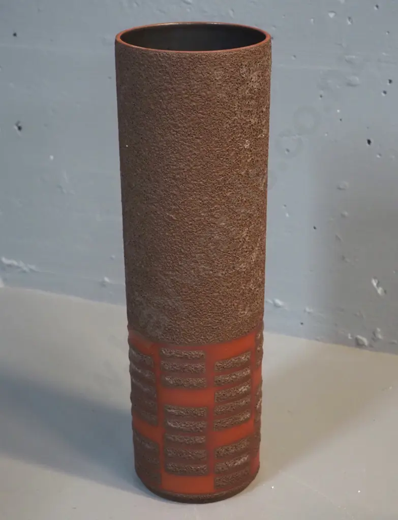 German pottery tall cylindrical vase H-400 Image 1++