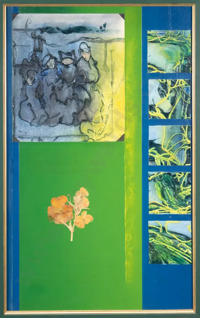 Jeannie Brown? - framed mixed media "Memories" H-580 W-360 Image 1++