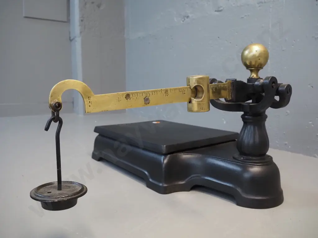 vintage cast iron and brass Fairbanks tabletop platform scales H320 D550 W550 Image 1++