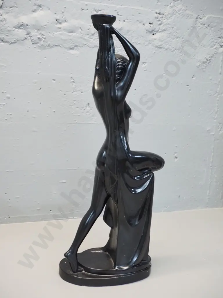 deco style figural composite lamp base - no wiring or fitting - some rubs to finish H-545 W-210 Image 1++
