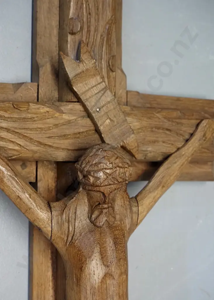 carved wooden crucifix H-640 W-270 Image 1++