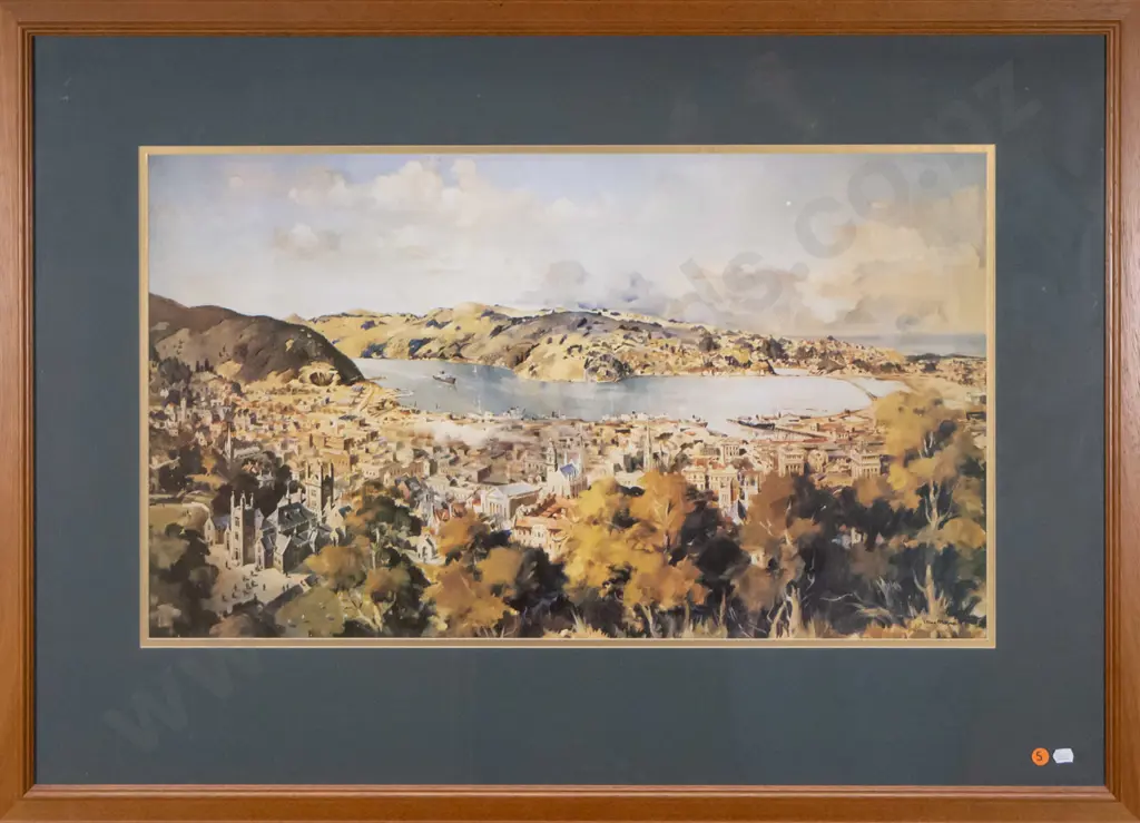 framed Peter McIntyre print - Dunedin H-390 W-690 Image 1++