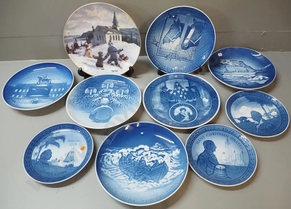 collection of Bing & Grondahl & Copenhagen commemorative plates & Hutschenreuther Kirstead winter scene D250 Image 1++