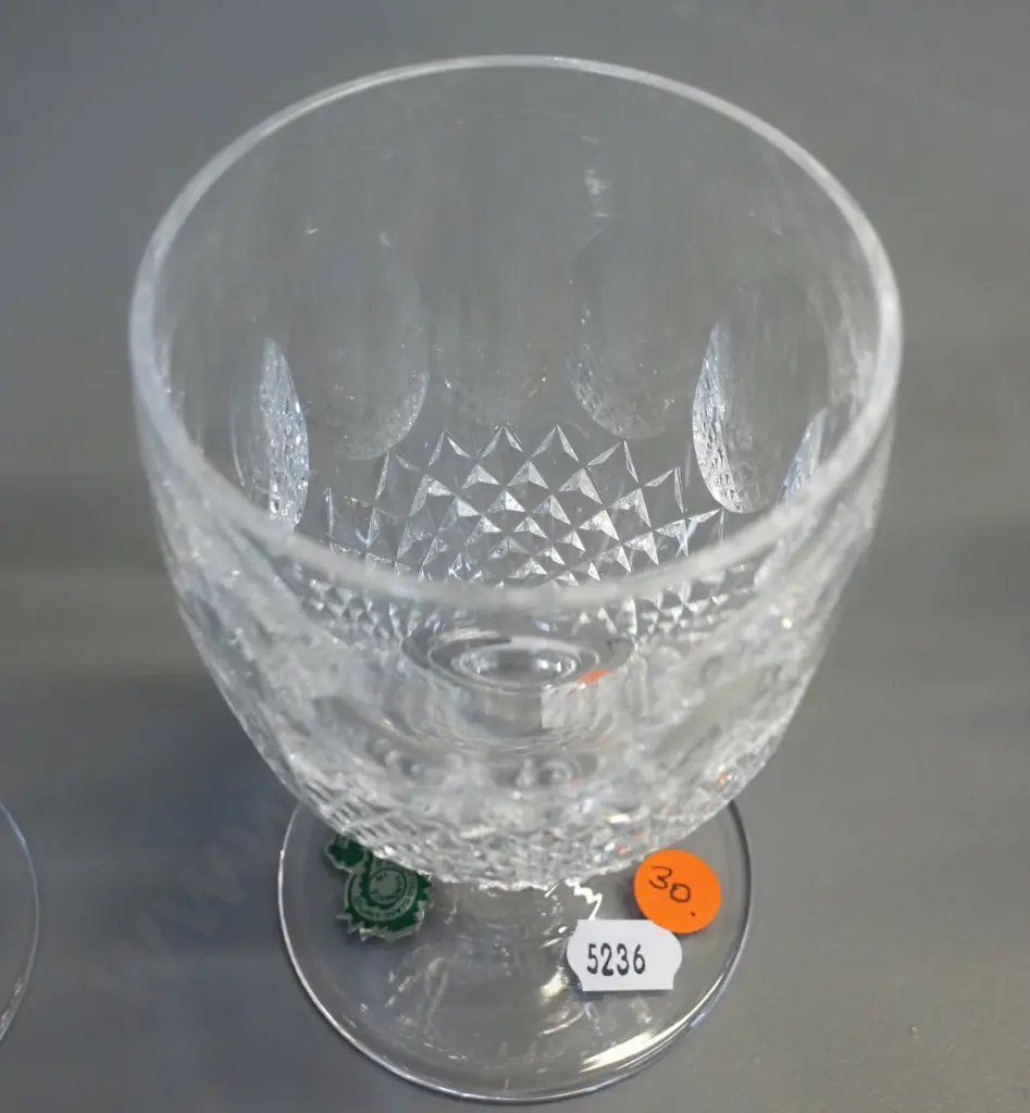 6 Waterford cut crystal Colleen pattern glasses - wine goblets H-130 Image 1++