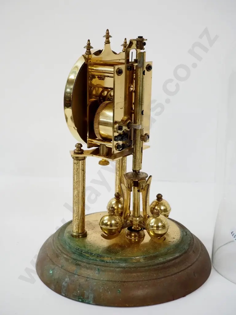 Schatz anniversary clock - brass with glass dome, pitting and corrosion to metal - not going, no suspension spring Image 1++