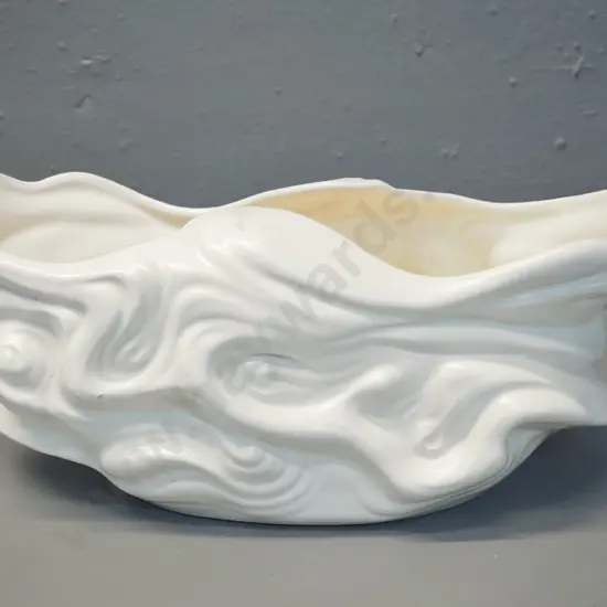 Crown Lynn log motif trough vase No 587 - some browning inside H-100 L-255