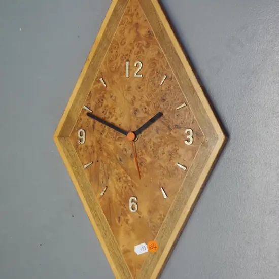 Fountain New Zealand native timbers wall clock - with quartz battery movement H-450 W-220