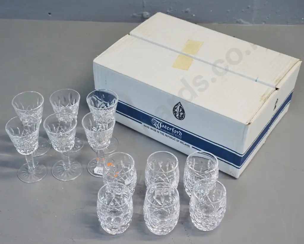 Waterford cut crystal Lismorel' pattern glasses - 6 liqueurs and 6 shot glasses Image 1++